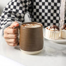 Hasense Porcelain Coffee Mugs Set of 6, 15 Ounce Large Ceramic Coffee Cups Set with Handle for Latte, Tea, Cocoa and Hot Chocolate, Brown Coffee Mugs for Men and Women, Microwave Safe by CozyNest Decor
