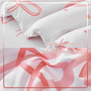 PERFEMET 4 Pieces Bow Comforter for Toddler Girls Reversible Bowknot Pink Toddler Bedding Set Ultra Soft Lightweight Princess Crib Bed Set with Sheets by TinyTreasures Baby Boutique