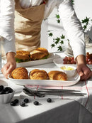 DOWAN Serving Platters and Trays for Wedding Decor, 16"/14"/12" Serving Dishes for Entertaining, White Porcelain Plates Set of 3 by CozyNest Decor