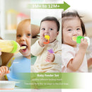 WAJIAYON Baby Fruit Feeder Pacifier - 5 Pack | 2 Infant Food Feeder Pacifier & 1 Baby Food Dispensing Spoon | Fresh Fruit Teethers for Babies | Shower Gifts for Boys and Girls (Green&Yellow) by TinyTreasures Baby Boutique