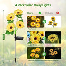 WdtPro 4 Pack Solar Lights Outdoor Garden Decor, Upgraded Outdoor Solar Garden Lights with 16 Glowing Daisy Flowers & Stems, Waterproof Auto ON/Off Solar Flowers Lights for Outside Garden Yard Patio by GreenHaven Gardens