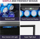 48 Can Beverage Refrigerator Cooler, Mini Fridge Glass Door with Adjustable Shelves, Freestanding Beverage Fridge with Blue LED for Home/Office/Dorm/Bar, 1.3 Cu.ft by CozyNest Decor