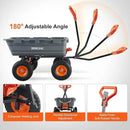 VEVOR 1200lbs 7Cu.Ft. Garden Dump Cart with 2-in-1 Convertible Handle and 13in All Terrain Wheels, Heavy Duty Poly Yard Dump Wagon Utility ATV Trailer Dump Cart Tow Behind for Lawn Mower Tractor by GreenHaven Gardens
