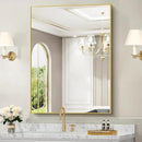 30x40In Gold Bathroom Mirror for Wall, Brushed Gold Rectangle Mirrors with Metal Frame, Bathroom Rectangular Mirror Modern Wall Mirror for Bedroom Living Room, Hangs Horizontal or Vertical by CozyNest Decor