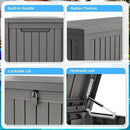 200 Gallon Lockable Resin Deck Box, Waterproof & UV-Resistant Outdoor Storage Box for Outdoor Cushion Storage, Garden Tools & Pool Accessories Storage, Gray by CozyNest Decor