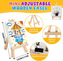 ESRICH 16 Set Mini Acrylic Paint Kit,5in Mini Stretched Canvas with 7.5in Easel,Acrylic Paint Strips,Paint Palettes,Painting Brushes, Small Canvas and Easel Set for Kids Artists Beginner,Gift by TinyTreasures Baby Boutique