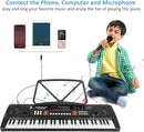 M SANMERSEN Piano for Kids with Microphone, Keyboard Piano for Beginners Electronic Keyboard 61 Keys with Dual Speakers/LED Display/AUX-in Jack/Music Stand Piano Toys for Boys Girls Ages 3-12 by TinyTreasures Baby Boutique