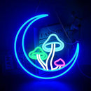 Moon Mushroom Neon Sign Blue Moon Neon Lights for Wall Decor Mushroom Light Up Signs USB LED Signs for Girls room Living Room Kids Room Home Bar Party Shop by GreenHaven Gardens