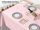 Surmente Pink Tablecloth 90 x 132-inch Rectangular Polyester Table Cloth for Weddings, Banquets, or Restaurants by CozyNest Decor