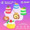 ifergoo Air Dry Clay Kit for Kids - Cakes Modeling Clay, Includes 6 Dessert Designs and Display Stand, DIY Art & Crafts School Projects, Home Party Kids Toys, Holidays Gifts for Age 3-12 Girls & Boys by TinyTreasures Baby Boutique
