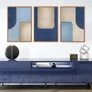 KAIRNE Blue Modern Abstract Canvas Wall Art,Neutral Prints Set of 3(16”X24”),Simple Design Wall Decor,Boho Minimalist Paintings,Blue and White Geometry Pictures for Living Room Bedroom Office Decor by CozyNest Decor