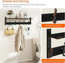 Homode Coat Hanger Wall Mount with Shelf, 29 in Hanging Rack with Storage, Entryway Shelf with Pegs for Hanging Coats, Hats, Towels, Purse, Robes, Black by CozyNest Decor