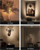 EZVALO Spot Lights Indoor,5500mAh Rechargeable Plants Spotlights with Remote,Wireless Mini Art Accent Spot Lights with Timer＆Dimmable, 3CCT, Uplights Indoor for Plants,Display,Artwork(4Pack-White) by CozyNest Decor