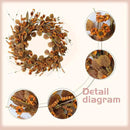 22 Inch Fall Wreath for Front Door Artificial Autumn Wreath with Eucalyptus Leaves Wild Flowers Harvest for Festival Thanksgiving Halloween Farmhouse Wall Home Decor by CozyNest Decor