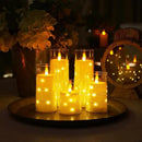 Homemory 9 Pcs Flameless Candles with Embedded Star String Fairy Lights, Battery Operated Candles, LED Candle, Fake Candles with Remote Control and Timer (Ivory) by CozyNest Decor