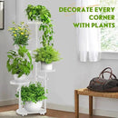 TOSKING 5 Tier Metal Plant Stand Indoor, Plant Shelf, Corner Shelf Flower Pot Stand for Outdoor Plant Stand for Living Room Balcony Garden Patio Bedroom (White, 38in) by GreenHaven Gardens