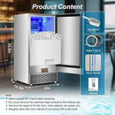 Commercial Ice Maker Machine 120 LBS/24H, 60 LBS Cold Preservation Bin for 4-6 H, Freestanding Undercounter Ice Maker Stainless Steel, 40 Ice Trays Built-in Ice Machine for Restaurant Bar Kitchen Cafe by CozyNest Decor