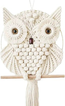 Owl Macrame Wall Hanging-Hand Woven Boho Tapestry-Macrame Wall Decor -Owl Decor for Bedroom, Living Room, Nursery (Beige-Large) by CozyNest Decor