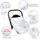Carseat Cover Boys, Winter Cozy & Warm Cover, Elephant Baby Car Seat Cover, Infant Car Seat Canopy, Ultra-Soft Breathable Protect Baby from Cold Wind, Zipped Removable Design by TinyTreasures Baby Boutique