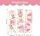 Tanlaby Pink Hot Air Balloon Wall Stickers Cartoon Bear Rabbit Stars Heart Wall Decals Peel and Stick Art Decor for Girls Bedroom Baby Nursery Kids Playroom Classroom by TinyTreasures Baby Boutique