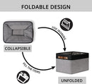 DULLEMELO Canvas Storage Bin with Handles, Fabric Bins for Shelves, Bedroom, Office,Nursery,Fabric Storage Baskets for Toys, Clothes,Gift(Black&Grey,15"x11"x9.5",4-Pack) by TinyTreasures Baby Boutique