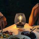 2 Pack Battery Operated Lamp Outdoor Table Lantern,Metal Cage Cordless Lamps with LED Bulb for Weddings Parties Patio Events Indoor Outdoor Patio Bedroom Living Room(Bronze) by GreenHaven Gardens