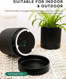 LaDoVita 3 Pack Ceramic Plant Pots 6/5/4 inch, Flowerpot for Indoor Plants with Drainage Holes and Tray, Outdoor Garden Planters, Modern Decorative for Home, Black Vertical Stripes by GreenHaven Gardens
