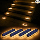 WILLED Solar Step Lights for Outside,4 Pack Warm White Solar Deck Lights Waterproof, Big Solar Charging Panel,Outdoor Solar Powered Lights for Steps,Stair,Dock,Driveway,Walkway,Sidewalk,Garden by GreenHaven Gardens