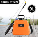2.4 Gallon Battery Powered Sprayer, Electric Battery Operated Sprayer, Weed Power Sprayers in Lawn and Garden with Adjustable Shoulder Strap and Rechargeable Handle, 3 Mist Nozzles (Orange) by GreenHaven Gardens
