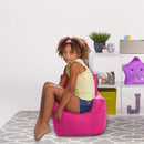 Posh Creations Bean Bag Chair Structured Seat for Toddlers and Kids, Comfy Chair for Gaming, Reading, and Watching TV for Children, Pasadena Chair, Nylon - Pink by TinyTreasures Baby Boutique