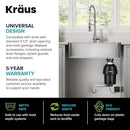 KRAUS WasteGuard 1 HP Ultra-Quiet Garbage Disposal with Quick Connect, Kitchen Sink Drain Cover, Power Cord and Flange Included, KWD100-100MBL by CozyNest Decor