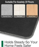 LUMI Ultra Thin Door Mat for Entryway, Low Profile Non Slip Rubber Backing Indoor Doormat, Easy Clean Welcome Entrance Mat for Inside House, Patio, Greenish Grey 17"x30" by CozyNest Decor