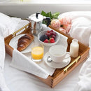 LotFancy Wood Serving Tray with Metal Handles, 17x13 Inch, Large Ottoman Tray, Decorative Wooden Tray for Living Room, Ottoman, Coffee Table, Countertop Centerpiece by CozyNest Decor