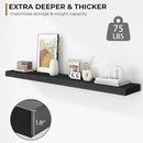 Fun Memories 48 Inch Floating Shelves - Fireplace Mantel Shelf - Deep Wall Mounted Wood Storage Shelf for Bedroom, Kitchen, Farmhouse - 1 Pack, Rustic Black by CozyNest Decor