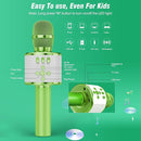BONAOK Karaoke Microphone for Kids & Adults - Bluetooth Microphones Singing Mic with Disco Lights, Echo Effect, Built-in Speaker Portable Karaoke Player for Party Travel Gifts Q78(Green) by TinyTreasures Baby Boutique