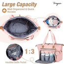 Diaper Bag Tote, Large Diaper Bags Waterproof, Hospital Bag for Labor Delivery, Baby Bag with Pacifier Case, Travel Diaper Tote with Changing Pad, Pink by TinyTreasures Baby Boutique