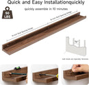 Fun Memories Picture Ledge Shelf, 36 Inch Floating Shelves Set of 2, Nursery Book Shelves for Toys Storage, Kids Bookshelf Wall Mounted for Wall Decor Books Photo Frames, Walnut by TinyTreasures Baby Boutique