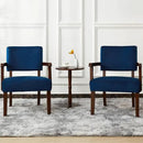 Accent Chair Set of 2 with Table, Living Room Chairs with Velvet Soft Seat & Armrests for Living Room Bedroom Reading Room Waiting Room (Velvet Navy) by CozyNest Decor