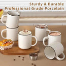 Ceramic Coffee Mug 12 oz Porcelain Coffee Mugs Set of 6 - Ceramic Coffee Cups with Handle and Speckled Patterns for Latte, Tea, Cocoa, Milk, Cappuccino, Microwave & Dishwasher Safe by CozyNest Decor