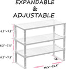 Metal Stackable Expandable Storage Shelf - Multi-Functional Home Storage Shelf, Suitable for Kitchen, Cabinet，Bathroom, Office, Garage, etc.（3PACKS/White/Large by CozyNest Decor