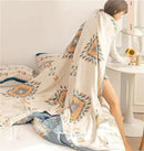 Spring Blankets Cotton Throw Blanket 60''x 80'' Muslin Blanket for Couch Bed Chair,Cozy Soft Bed Cotton Quilted Boho Quilts Blanket Gifts for Women by CozyNest Decor