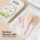 Baby Hair Brush and Comb Set for Newborn - Wooden Baby Hair Brush Set with Soft Goat Bristle, Baby Brush Set for Newborns, Baby Brush and Comb Set Girl, Boy, Toddler Cradle Cap Brush (Oval, Blush) by TinyTreasures Baby Boutique