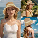Floppy Big Beach Straw Hats for Women Foldable Summer Wide Brim Packable Sun Hat Womens Travel Straw Fedora Hat by GreenHaven Gardens