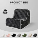 Modern Bean Bag Chair, Large Bean Bag Couch for Adults with Memory Foam Filled, Soft Faux Bunny Fur Lazy Chair for Living Room Bedroom Dorm Apartment, No Assembly Required, Dark Grey by TinyTreasures Baby Boutique