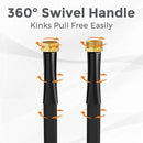 Giraffe Tools Garden Hose 50FT Lightweight Lay Flat Water Hose Kink Free Flexible Hose with 9 Spray Function Nozzle（Black） by GreenHaven Gardens