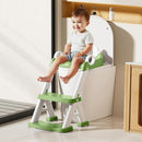 Potty Training Seat,Non Slip Foldable Toilet Training Seat with Soft Cushion, Comfortable HandlesUpgrade Toddler Toilet Seat for Kids Boys Girls,Potty Training Toilet Seat with Step Stool Ladder,Green by TinyTreasures Baby Boutique