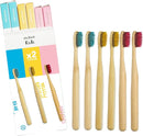 Children Bamboo Toothbrushes for 3 y+ Tots, BPA Free Bristles, Medium Soft, 6 PCS Bamboo Toothbrush for Dental Hygiene, Compostable and Sustainable, Classic Rounded Handle for Easy Grip by TinyTreasures Baby Boutique