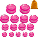 15Pcs Cupping Therapy Set-Professional Silicone Cupping, Suitable for Facial Body Massage/Deep Myofascial Release/Pain Relief/Muscle Relaxation & More (Rose Red,15pcs) by CozyNest Decor