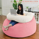 HABUTWAY Bean Bag Chair with U-Shaped Pillow for Adult and Kids Big BeanBag Chair with Filling Ultra Soft Teddy Fleece Couch Chair with Washable Cover for Living Room Bedroom Office, Beige-Light Pink by CozyNest Decor