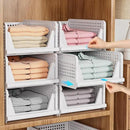 SNSLXH 5 Pack Stackable Closet Storage Basket, Multifunctional & Foldable Closet Organizer for Bathroom Kitchen Laundry Room Wardrobe Storage, Space-Saving Clothes Storage Drawer Organizer, White by CozyNest Decor